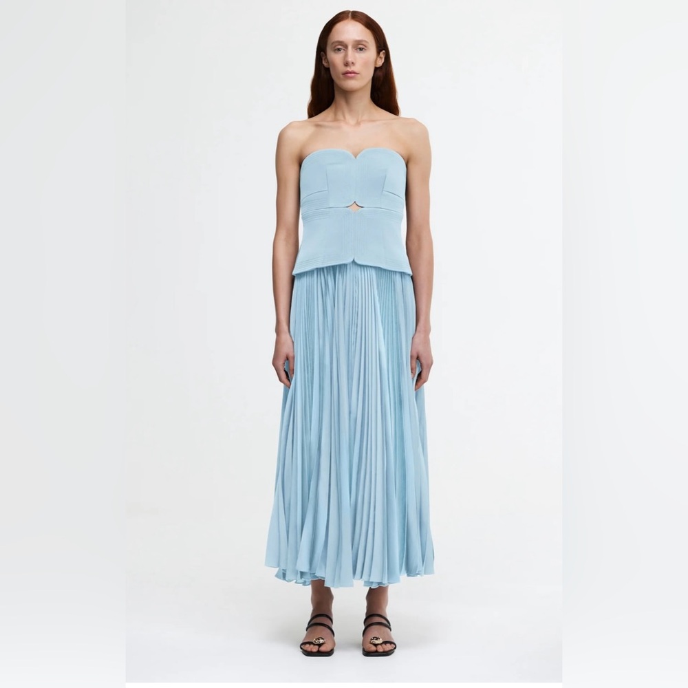 Acler Strapless Light Blue Dress